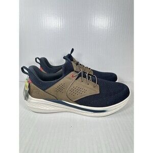 Size 11 SKECHERS Slade Breyer Navy/Tan Relaxed Fit Mens Sneaker Shoe NEW